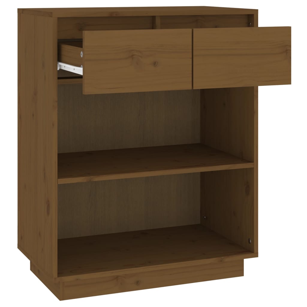 Mobile Consolle Ambrato 60x34x75 cm in Legno Massello di Pino - homemem39