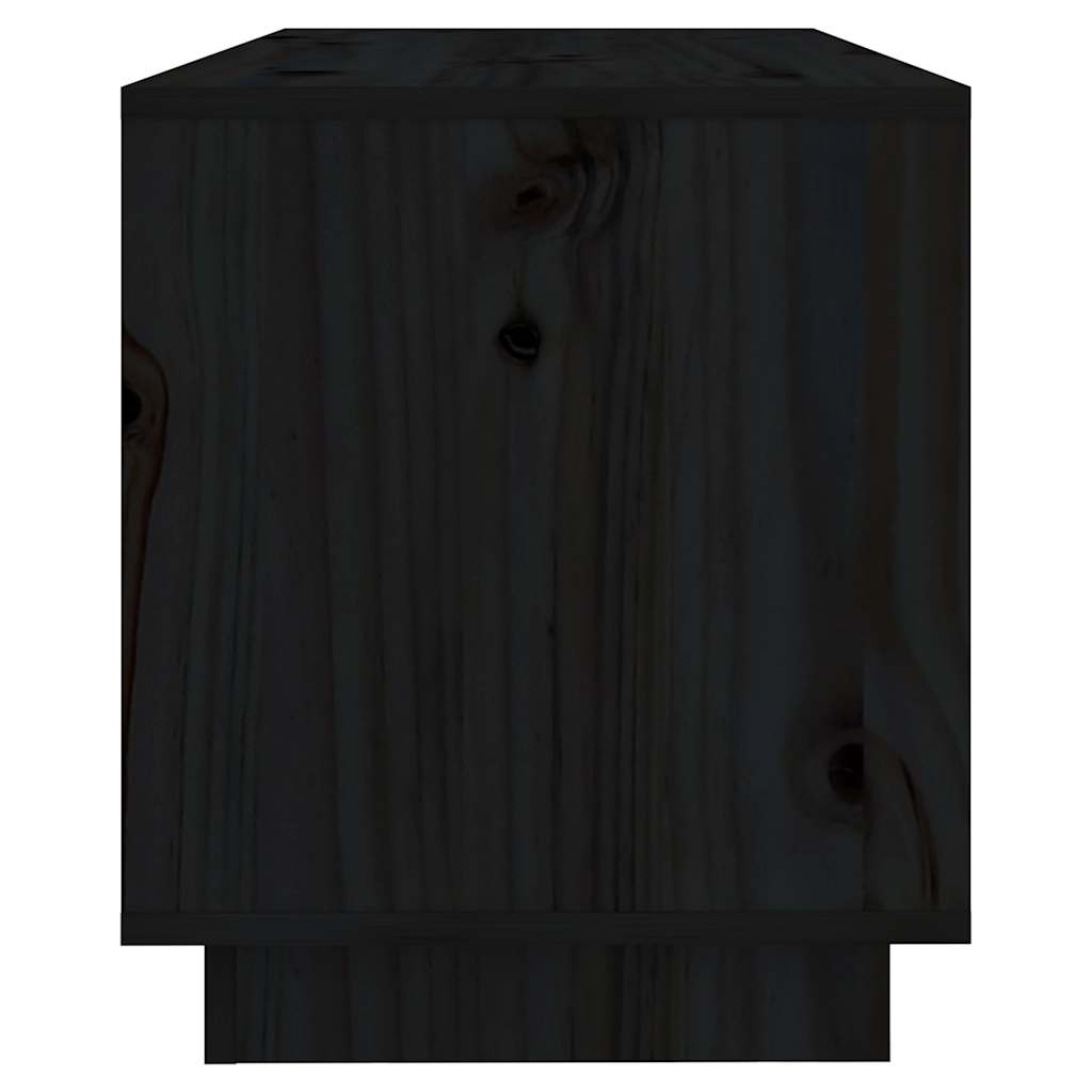 Mobile Porta TV Nero 74x34x40 cm in Legno Massello di Pino