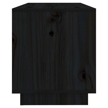Mobile Porta TV Nero 74x34x40 cm in Legno Massello di Pino