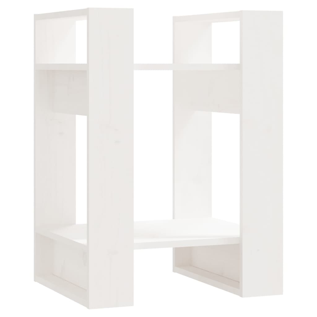 Libreria/Divisorio Bianco 41x35x57 cm in Legno Massello di Pino | homemem39