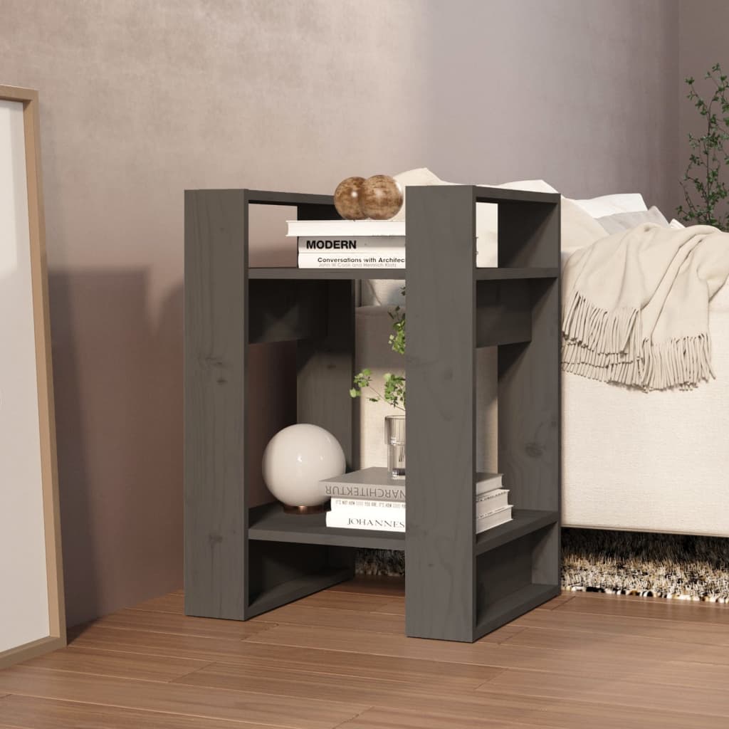 Libreria/Divisorio Grigio 41x35x57 cm in Legno Massello di Pino | homemem39