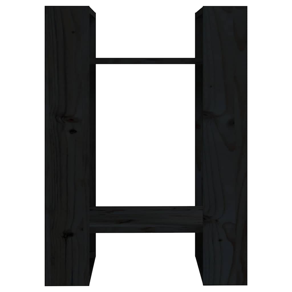 Libreria/Divisorio Nero 41x35x57 cm in Legno Massello di Pino | homemem39