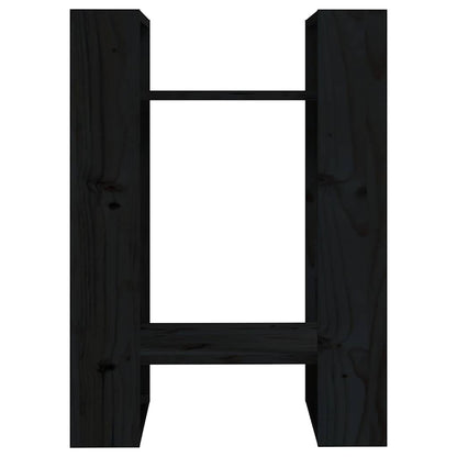 Libreria/Divisorio Nero 41x35x57 cm in Legno Massello di Pino | homemem39