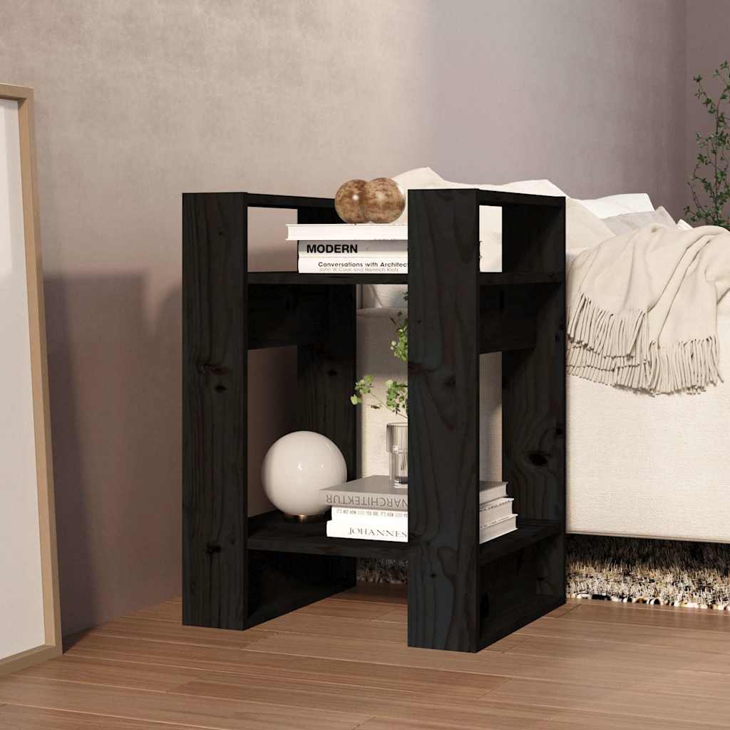 Libreria/Divisorio Nero 41x35x57 cm in Legno Massello di Pino | homemem39