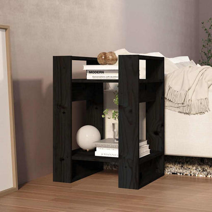 Libreria/Divisorio Nero 41x35x57 cm in Legno Massello di Pino | homemem39