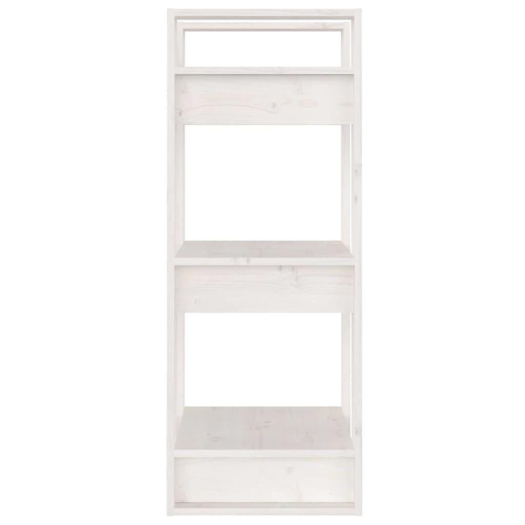 Libreria/Divisorio Bianco 41x35x91 cm in Legno Massello di Pino