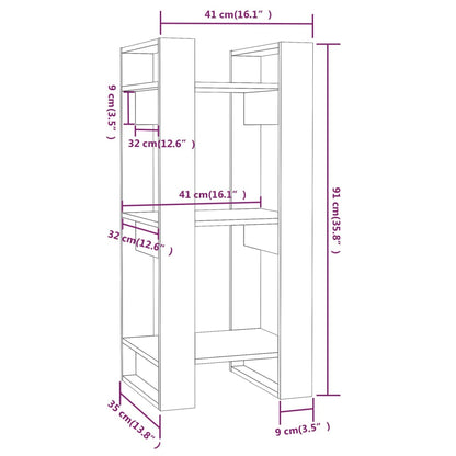 Libreria/Divisorio Bianco 41x35x91 cm in Legno Massello di Pino | homemem39