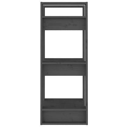 Libreria/Divisorio Grigio 41x35x91 cm in Legno Massello di Pino
