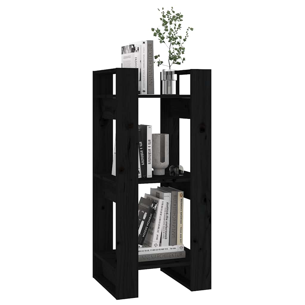 Libreria/Divisorio Nero 41x35x91 cm in Legno Massello di Pino | homemem39
