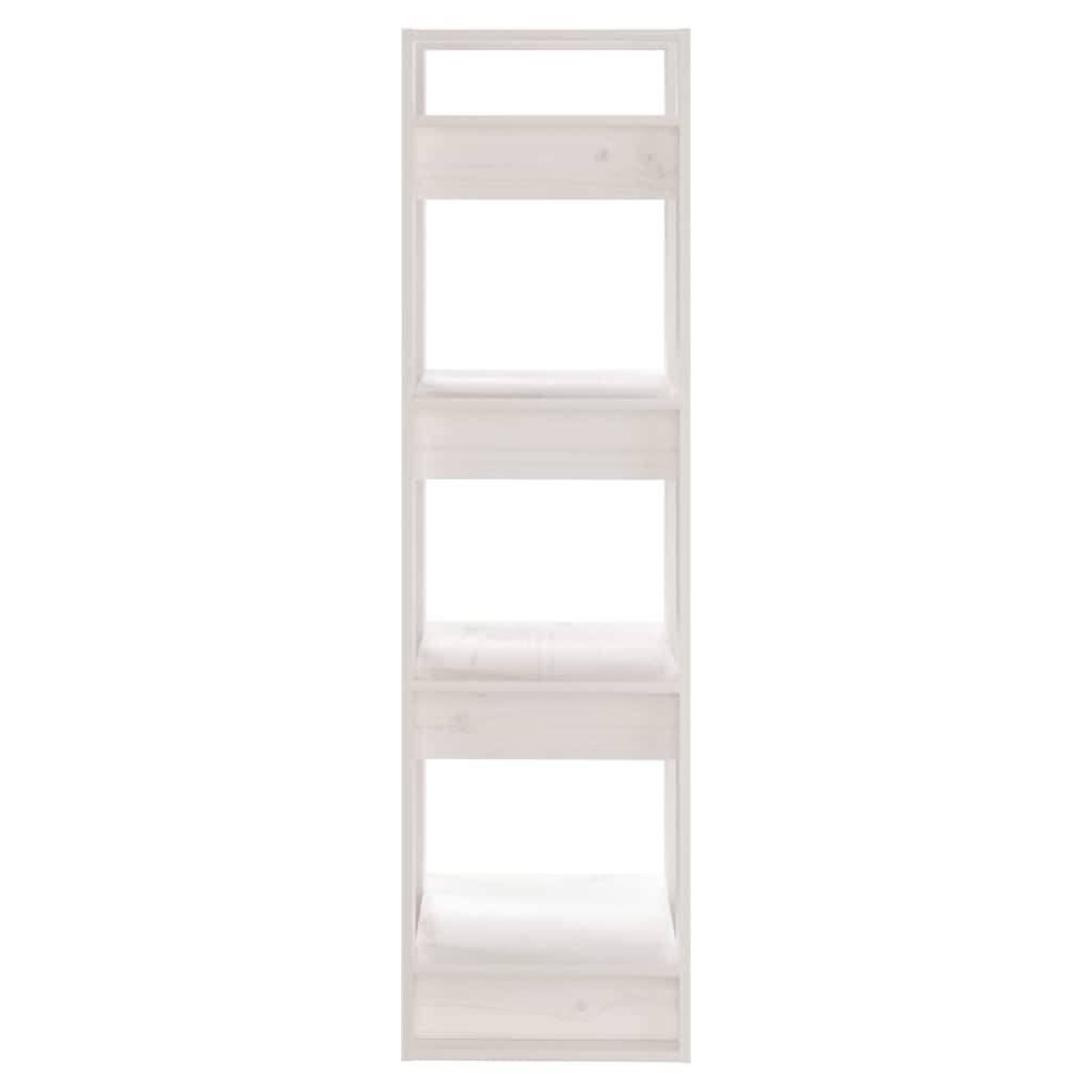 Libreria/Divisorio Bianco 41x35x125cm in Legno Massello di Pino