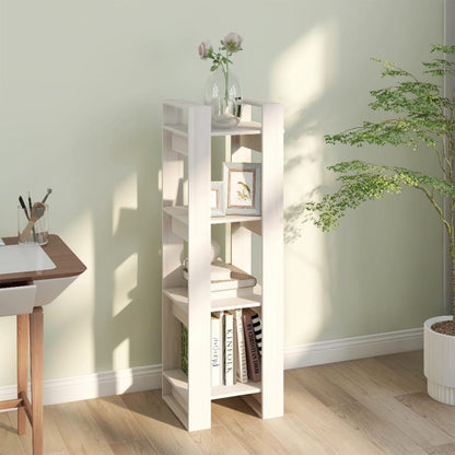 Libreria/Divisorio Bianco 41x35x125cm in Legno Massello di Pino | homemem39
