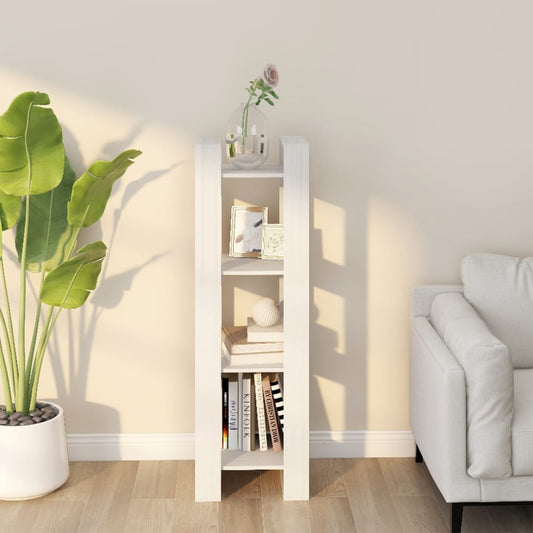 Libreria/Divisorio Bianco 41x35x125cm in Legno Massello di Pino | homemem39