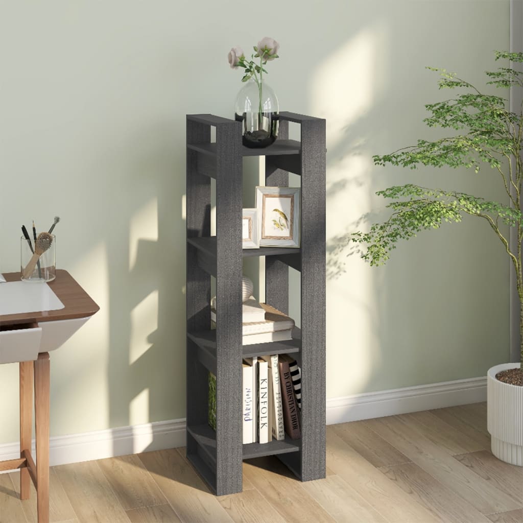 Libreria/Divisorio Grigio 41x35x125 cm Legno Massello di Pino | homemem39