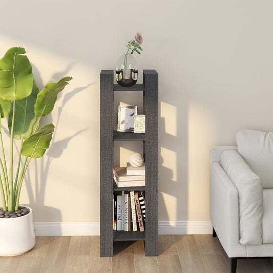 Libreria/Divisorio Grigio 41x35x125 cm Legno Massello di Pino | homemem39