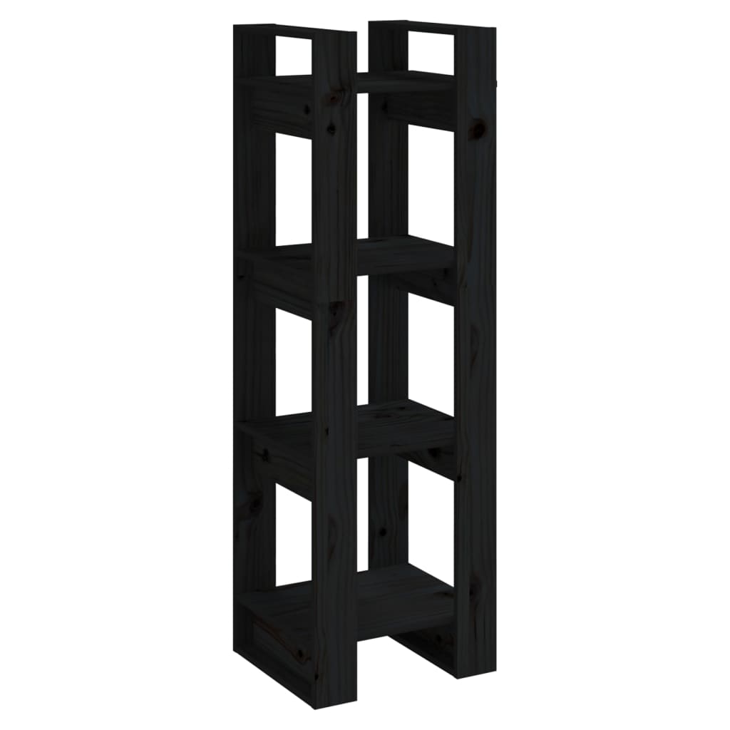Libreria/Divisorio Nero 41x35x125 cm in Legno Massello di Pino | homemem39
