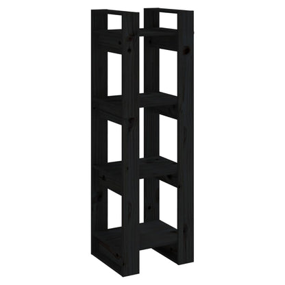 Libreria/Divisorio Nero 41x35x125 cm in Legno Massello di Pino | homemem39