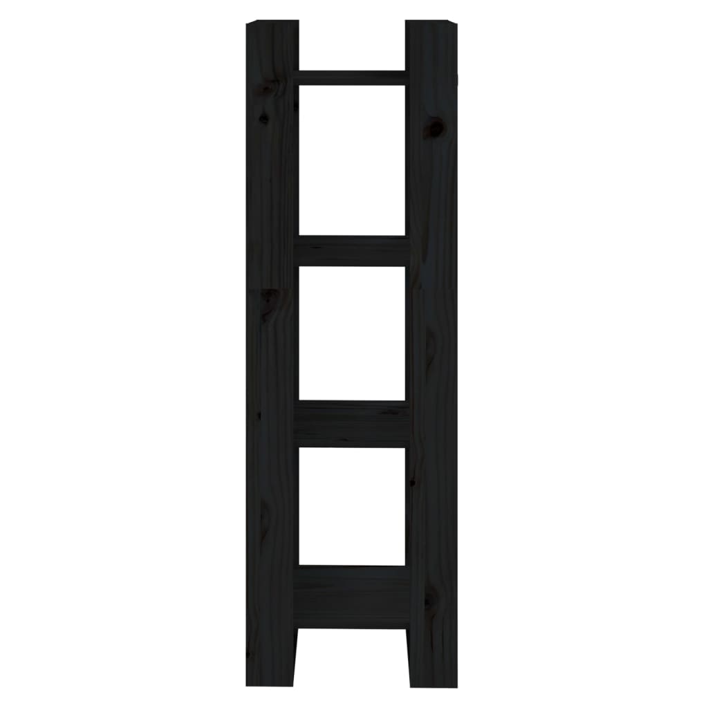 Libreria/Divisorio Nero 41x35x125 cm in Legno Massello di Pino | homemem39