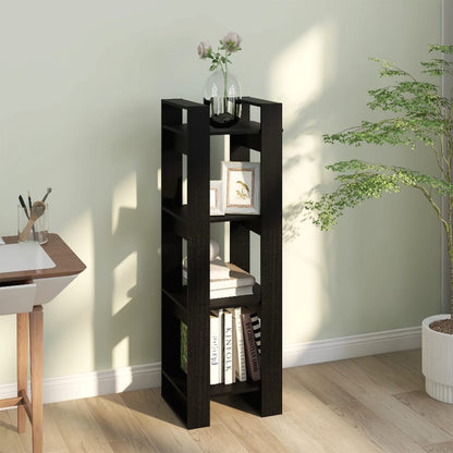 Libreria/Divisorio Nero 41x35x125 cm in Legno Massello di Pino | homemem39