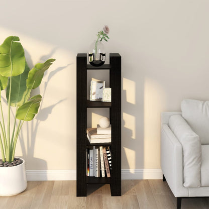 Libreria/Divisorio Nero 41x35x125 cm in Legno Massello di Pino | homemem39