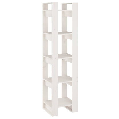 Libreria/Divisorio Bianco 41x35x160cm in Legno Massello di Pino