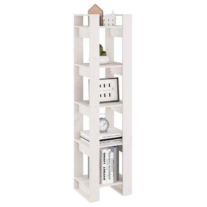Libreria/Divisorio Bianco 41x35x160cm in Legno Massello di Pino