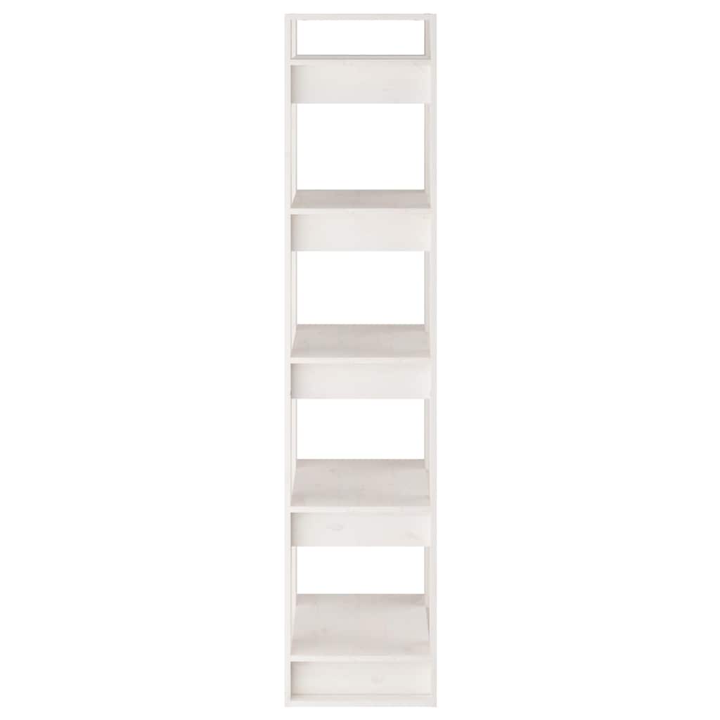Libreria/Divisorio Bianco 41x35x160cm in Legno Massello di Pino