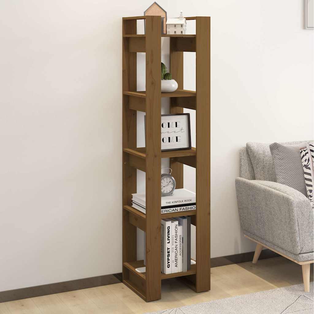 Libreria/Divisorio Ambrato 41x35x160 cm in Massello di Pino
