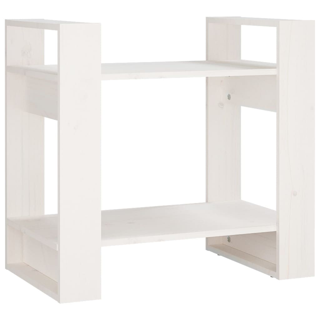 Libreria/Divisorio Bianco 60x35x57 cm in Legno Massello di Pino | homemem39