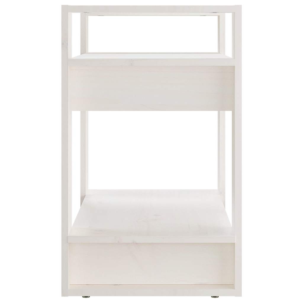 Libreria/Divisorio Bianco 60x35x57 cm in Legno Massello di Pino