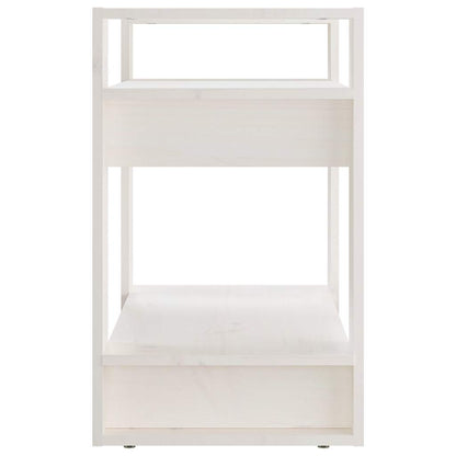 Libreria/Divisorio Bianco 60x35x57 cm in Legno Massello di Pino