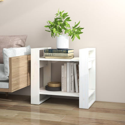 Libreria/Divisorio Bianco 60x35x57 cm in Legno Massello di Pino | homemem39