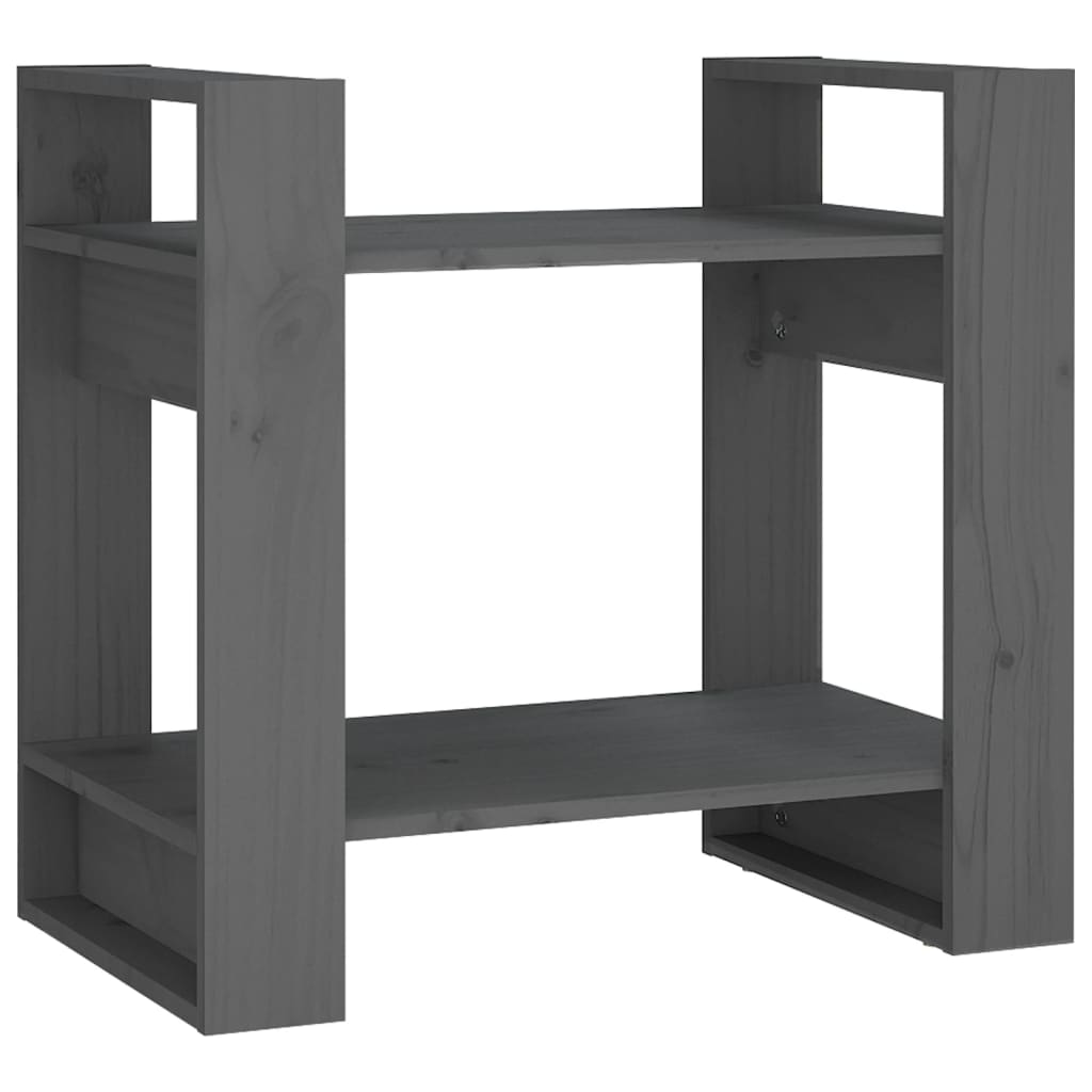Libreria/Divisorio Grigio 60x35x57 cm in Legno Massello di Pino | homemem39