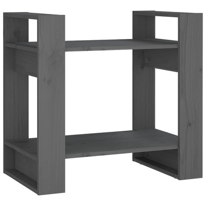 Libreria/Divisorio Grigio 60x35x57 cm in Legno Massello di Pino | homemem39