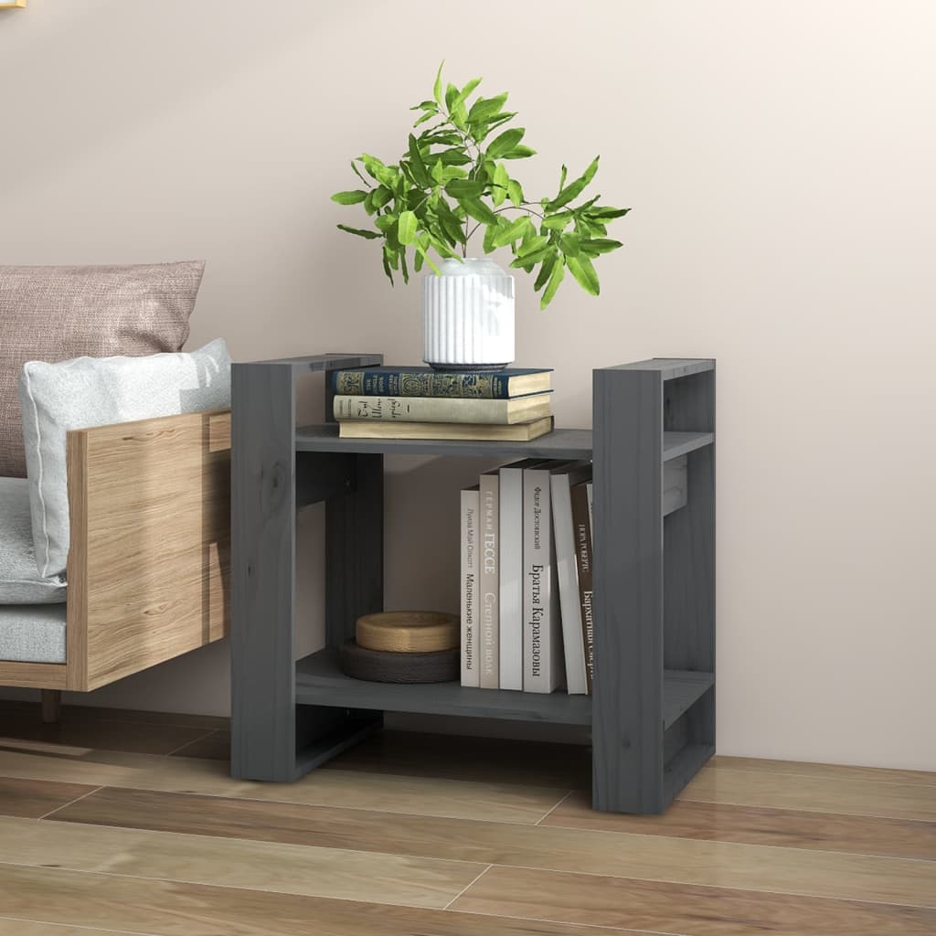 Libreria/Divisorio Grigio 60x35x57 cm in Legno Massello di Pino | homemem39