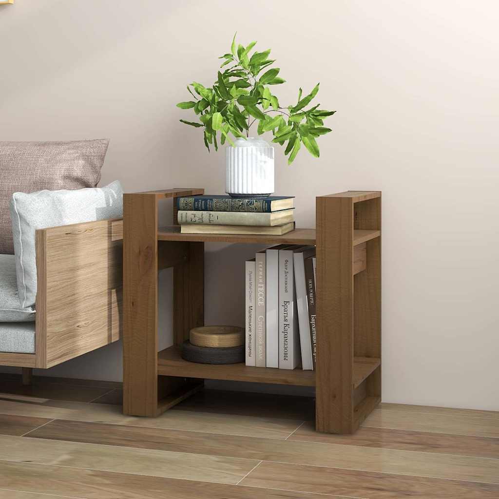 Libreria/Divisorio Ambrato 60x35x57 cm in Legno Massello