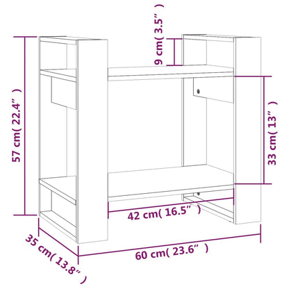Libreria/Divisorio Ambrato 60x35x57 cm in Legno Massello | homemem39
