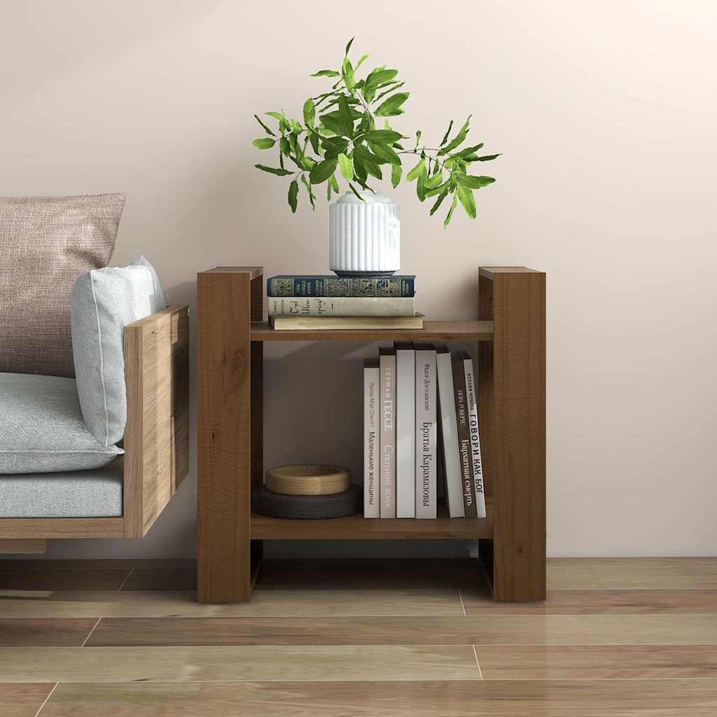 Libreria/Divisorio Ambrato 60x35x57 cm in Legno Massello