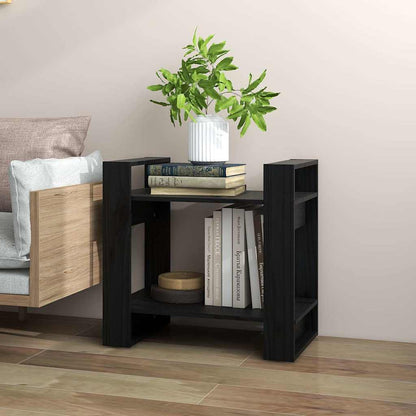 Libreria/Divisorio Nero 60x35x57 cm in Legno Massello di Pino