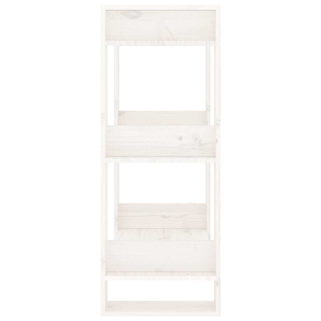 Libreria/Divisorio Bianco 60x35x91 cm in Legno Massello di Pino