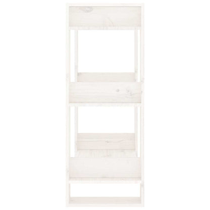 Libreria/Divisorio Bianco 60x35x91 cm in Legno Massello di Pino