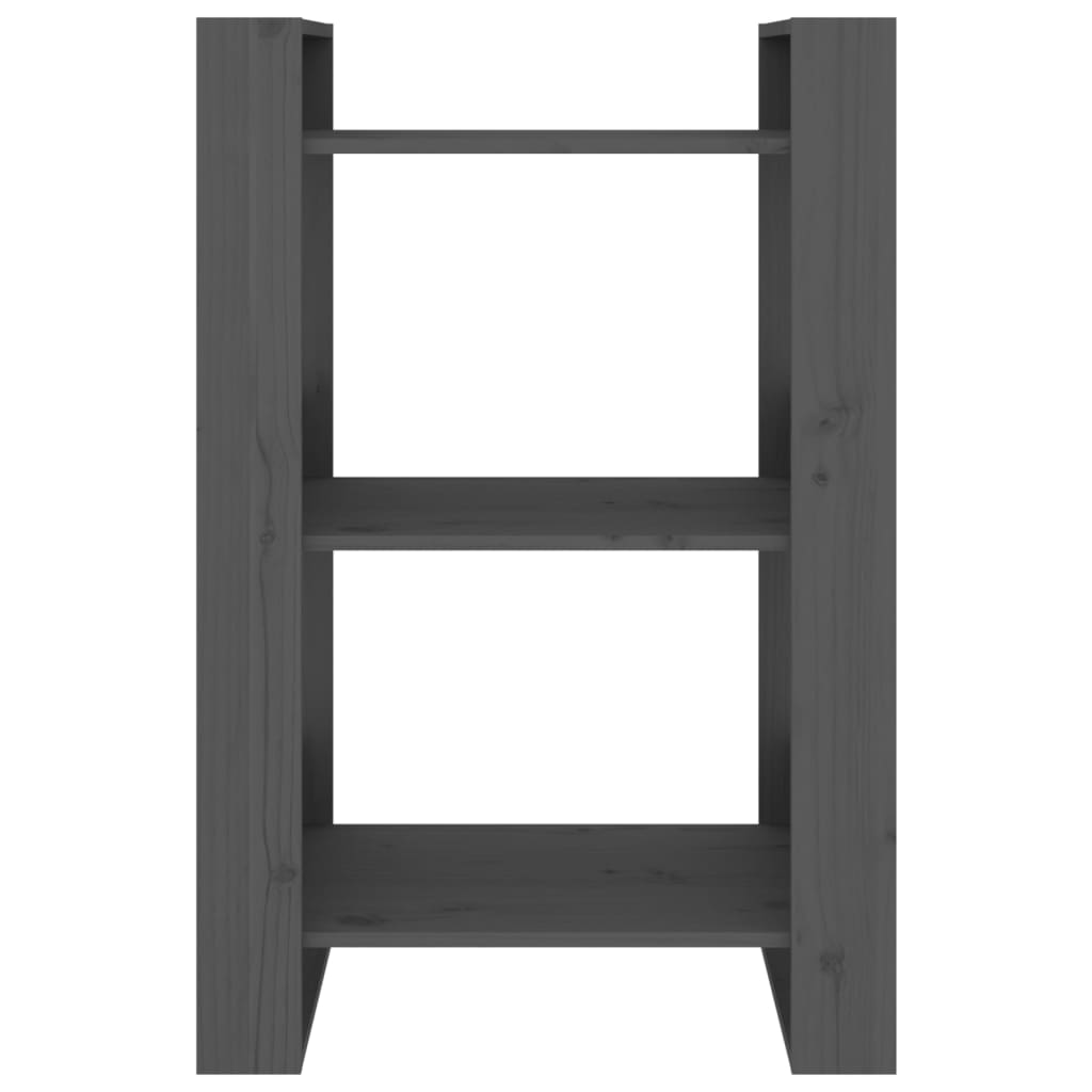 Libreria/Divisorio Grigio 60x35x91 cm in Legno Massello di Pino | homemem39