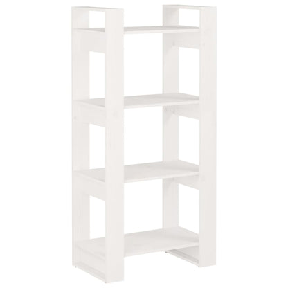 Libreria/Divisorio Bianco 60x35x125 cm Legno Massello