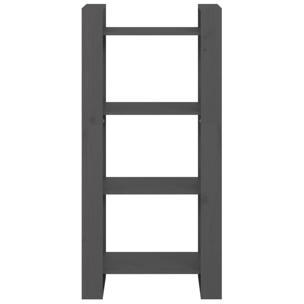 Libreria/Divisorio Grigio 60x35x125 cm Legno Massello