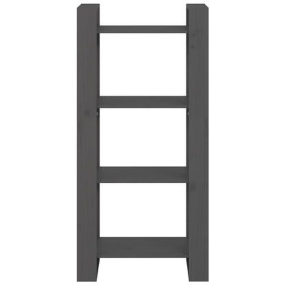Libreria/Divisorio Grigio 60x35x125 cm Legno Massello