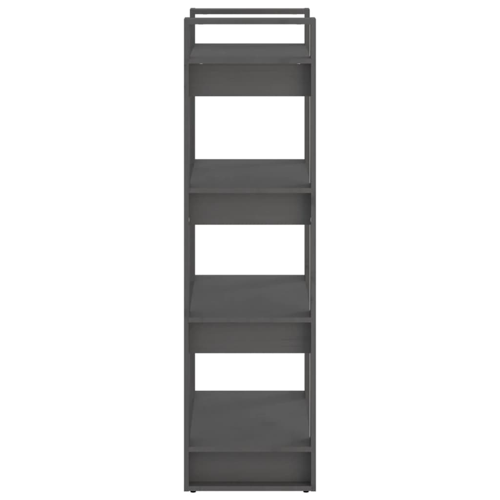 Libreria/Divisorio Grigio 60x35x125 cm Legno Massello