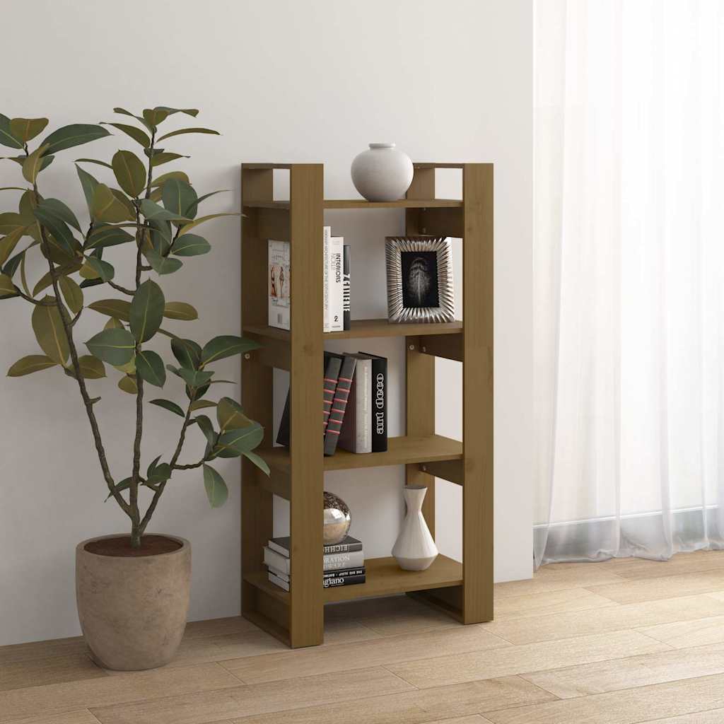 Libreria/Divisorio ambra 60x35x125 cm in Legno Massello