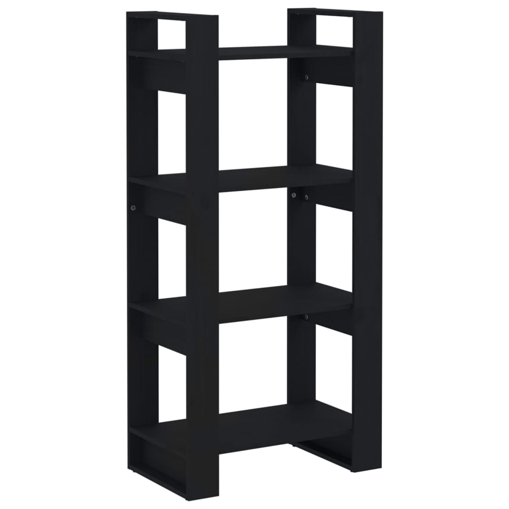 Libreria/Divisorio Nero 80x35x125 cm Legno Massello | homemem39