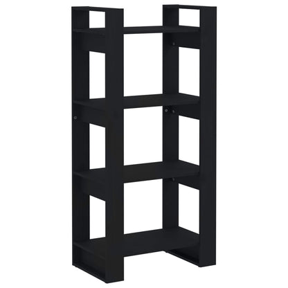 Libreria/Divisorio Nero 80x35x125 cm Legno Massello | homemem39