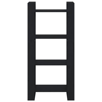 Libreria/Divisorio Nero 80x35x125 cm Legno Massello | homemem39
