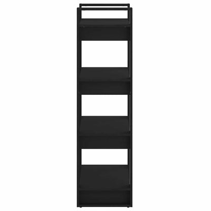 Libreria/Divisorio Nero 80x35x125 cm Legno Massello